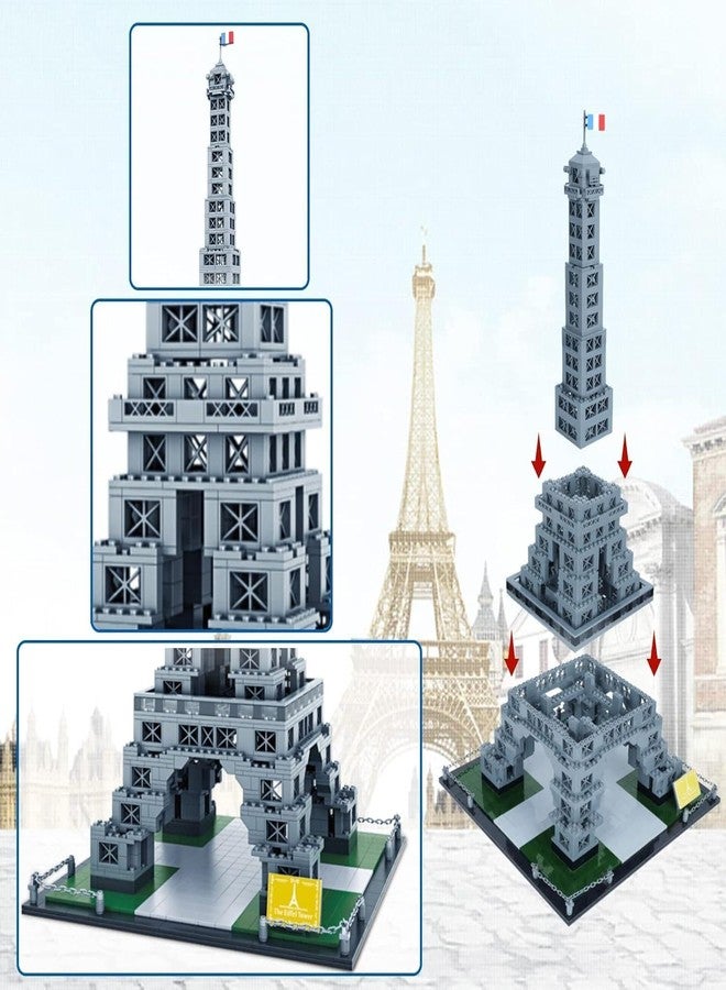Babelly Architecture Eiffel Tower Building Block Toys, 25 x 12.6 x 12.6 Inch World Famous Paris Architecture 3D Model Set for Adult and Kids Educational Toys Gift (1820 Pieces) - Image 5